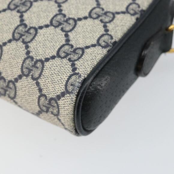 GUCCI GG Supreme Sherry Line Shoulder Bag PVC Navy Gold 89 02 055 Auth 143138 - Picture 9 of 16